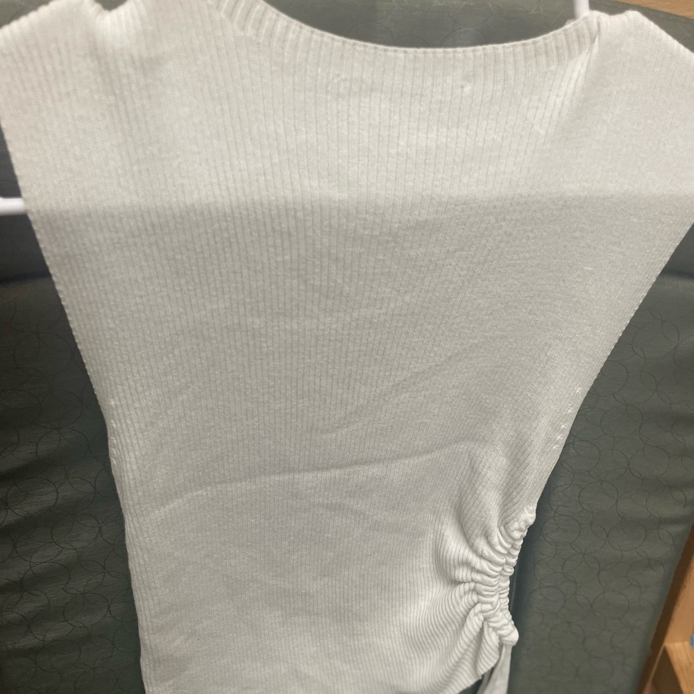 Source Unknown Cream Ribbed Blouse